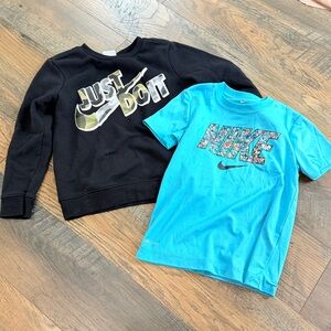 Nike bundle boys size 5/6 sweater and tshirt
